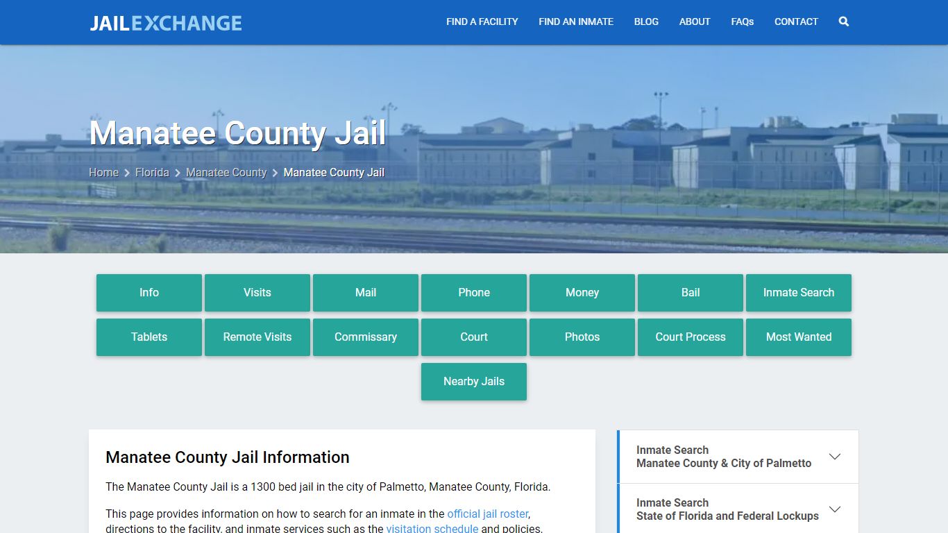 Manatee County Jail, FL Inmate Search, Information